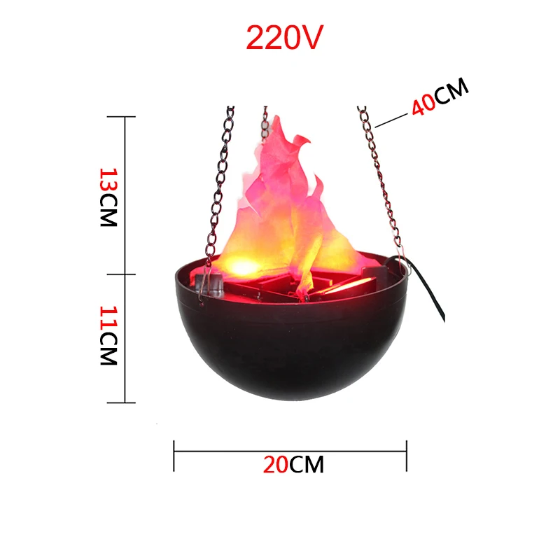 Аксессуары для Хэллоуина реквизит электронный мангал имитация ложного пламени светодиодный светильник Ложный огонь реквизит поддельный мангал 220 В - Цвет: 20 cm-220V