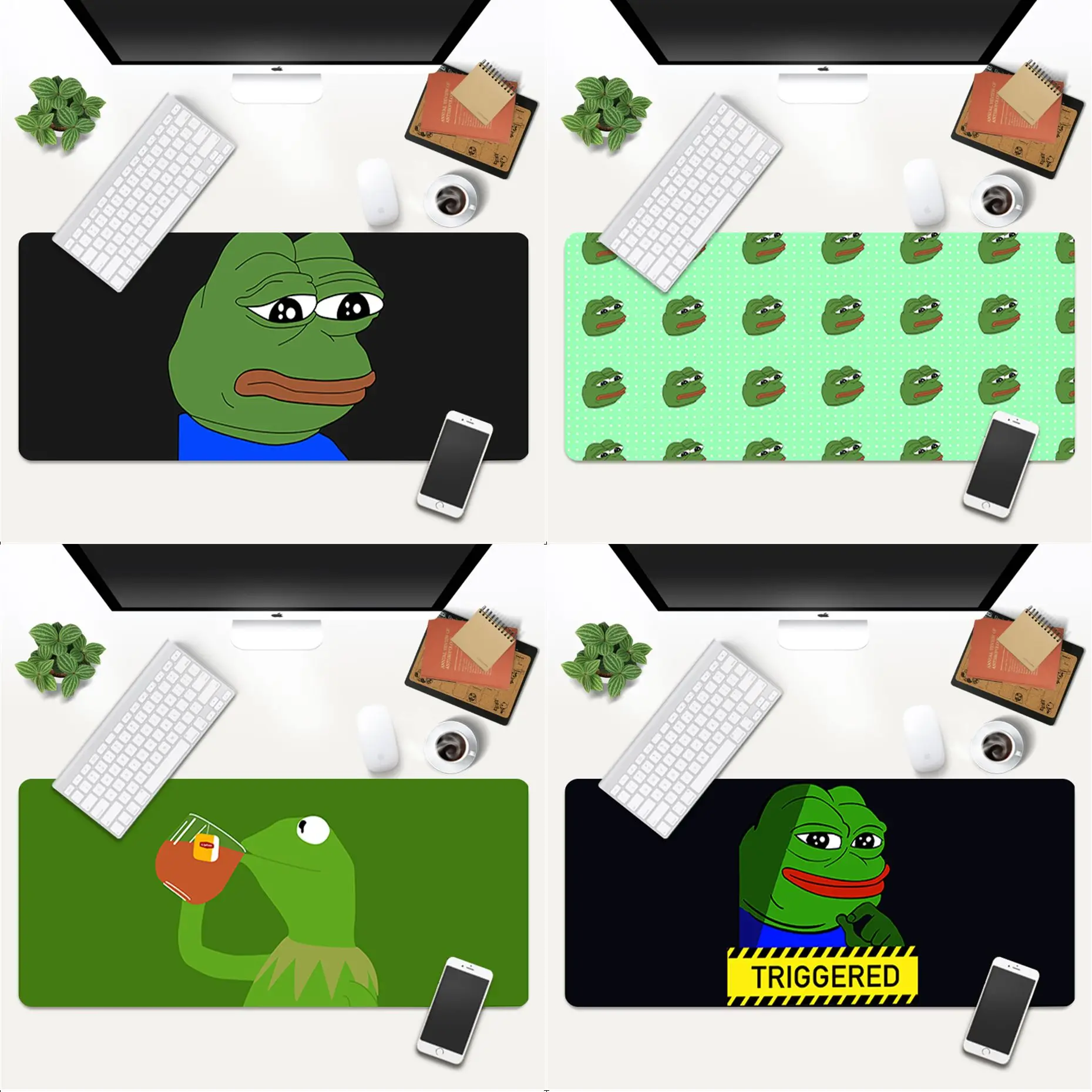 

Vintage Cool Funny frog Anti-Slip Durable Rubber Computermats Gaming Mouse Pad Large Deak Mat 700x300mm for overwatch/cs go