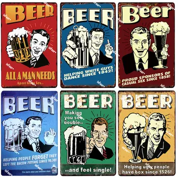 

Drink Beer Metal Plate Tin Sign Plaque Vintage Pub Decor Metal Sign Metal Poster Home Decoration Vintage