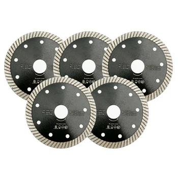 

5 Pieces 4.5 Inches Hot Pressed Turbo Saw Cutters Cutting Disc Black Super Thin Diamond Wheel Saw Blades