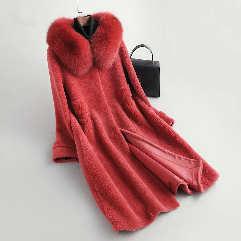 Женское длинное пальто из 2020-ной шерсти с капюшоном | Женская одежда