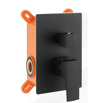 

BECOLA Black square 1-3 way water outlet Shower Mixer Valve Solid Brass Shower Faucet Control Valve Wall Mounted Mixer Valve