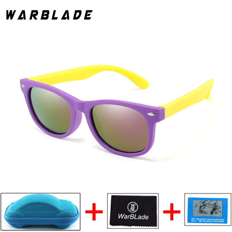 WarBlade, модные детские солнцезащитные очки, Детские поляризованные солнцезащитные очки TR90 для мальчиков и девочек, силиконовые защитные очки, детские очки UV400