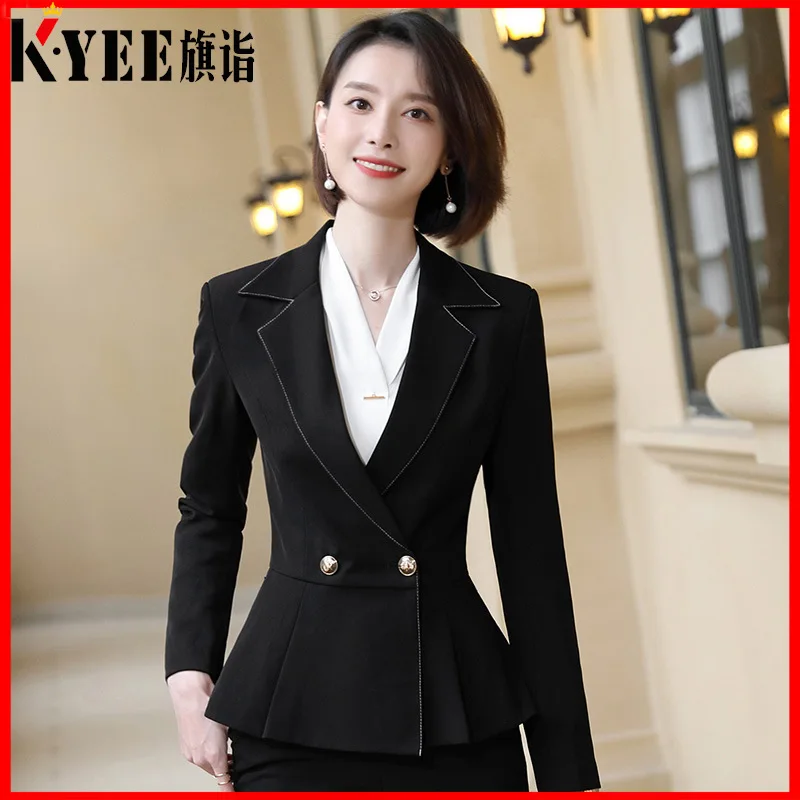 

Business Suit Flounced Shirt Coat Women's Spring And Autumn New Style 2019 Elegant Going to Work Business Formal Wear Work Cloth