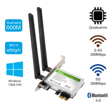 600 Мбит/с двухдиапазонный беспроводной WiFi PCI-Express адаптер настольная беспроводная сеть WiFi Bluetooth BT 4,0 совместимый слот PCI-E X1/X4/X8/X
