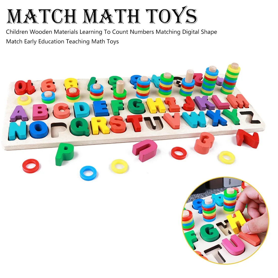 

Children Early Education Teaching Math Toys Wooden Toys Materials Learn To Count Numbers Matching Digital Shape Match