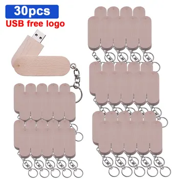 

50pcs/lot Wooden memoria usb flash drive 32GB pendrive 128GB 64GB pen drive 16GB 8GB flash usb 2.0 cle usb stick key Custom logo