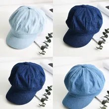 Простой стиль Женская винтажная саржевая хлопковая бейсболка винтажная нерегулируемая ковбойская шляпа