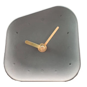 

Nordic Home Decoration Accessories Geometry Shaped Cement Table Clock Desktop Decoration Mute Concrete Small Desk Clock