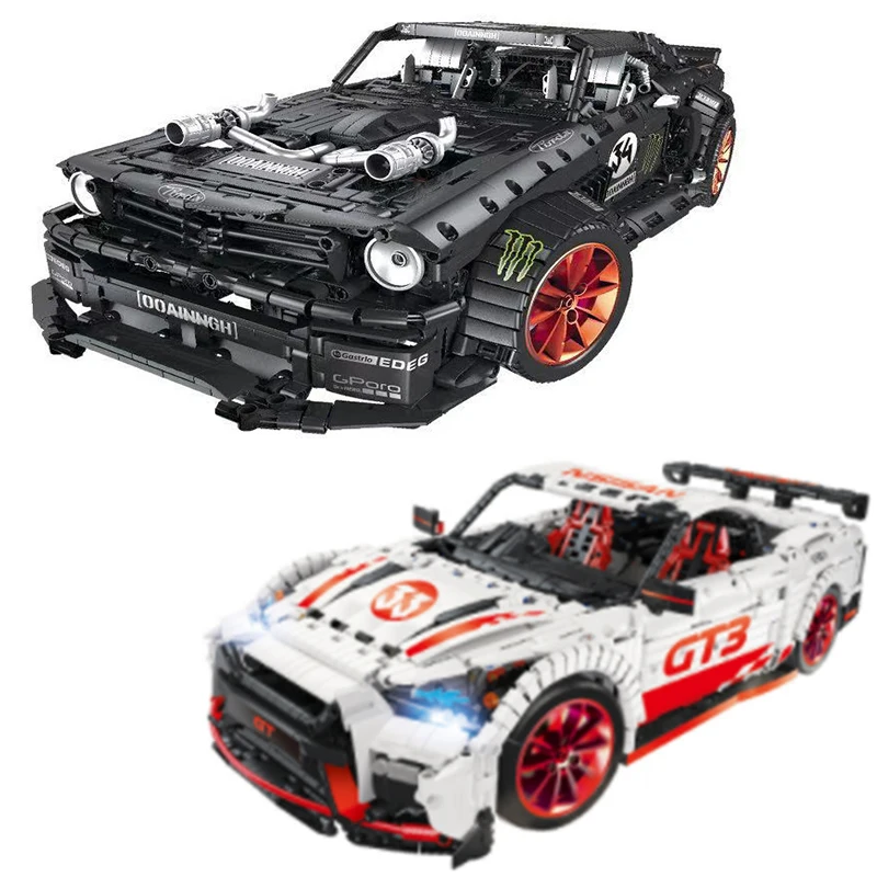 1965 Ford Mustang Hoonicorn RTR V2 Совместимость с MOC-22970 строительные блоки кирпичи развивающие игрушки дни рождения Diy подарок