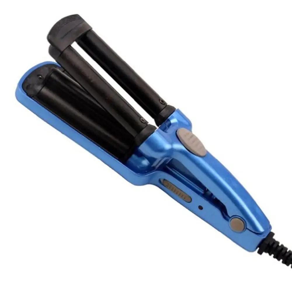 P65 портативный мини стиль Клип маленький три трубки бигуди для дома путешествия мини-Палка для волос парикмахерские принадлежности - Цвет: blue