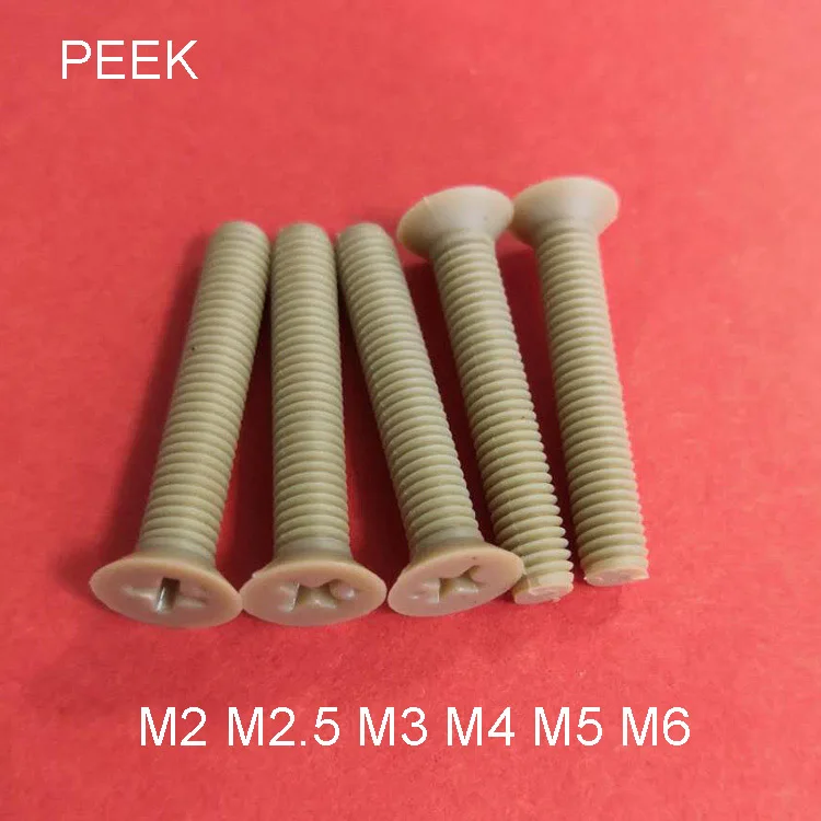 M2 M2.5 M3 M4 M5 M6 PEEK крест утопленный болт с потайной головкой fiat винт Philips полиэфирно-Эфир-кетон устойчив к коррозии кислоты