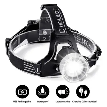

2020Newest!LED Super Bright Headlamp,Light Sensor USB Rechargeable Headlight,3 Modes Waterproof Flashlight Torch For Camping Hun