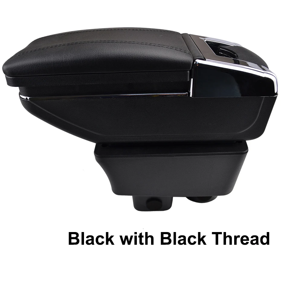 Black thread Для Skoda Fabia 2 2008-2013 2009 2010 2011 2012 подлокотник Подлокотник вращающийся центр консоли ящик для хранения - Название цвета: Black thread