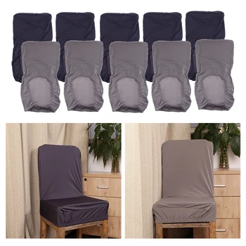 

10 Pieces Stretch Chair Seat Cover Cushion Bar Stool Seat Slipcover Gray