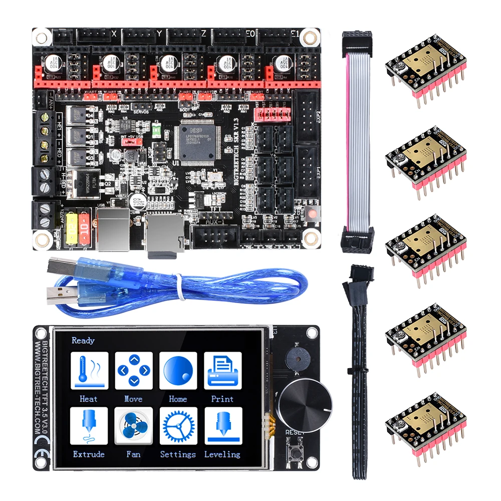32-битная плата управления BIGTREETECH SKR V1.3 + сенсорный экран TFT35 V3.0 5 шт. TMC2208 TMC2209 детали
