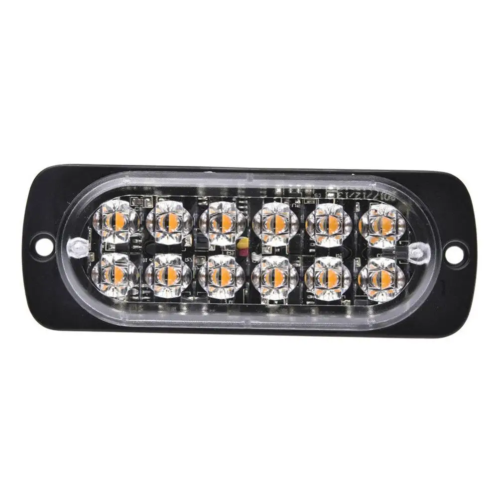 10 шт 12 V-24 V 36W 12LED Янтарный автомобиль Грузовик аварийный Маяк Предупреждение опасности со стробоскопической вспышкой для днища поворота светильник бар