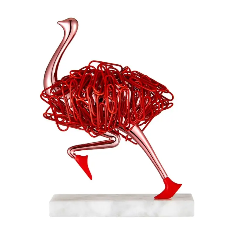 

Ostrich Magnetic Desktop Paper Clip Holder Dispenser Office Gift Supplies Decoration
