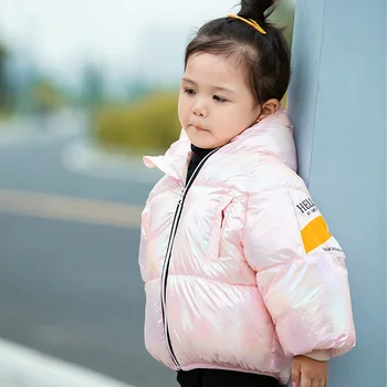 

HH Winter children's down jacket for girls Colorful Glossy Jacket for boys clothes Candy colors Thicken hooded kid Down & Parkas
