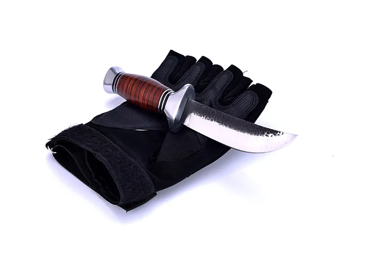 Swayboo 440C Steel Fixed Blade Knife Color Wooden Handle hunting Knife Outdoor Survival Knives With Nylon Knife Camping