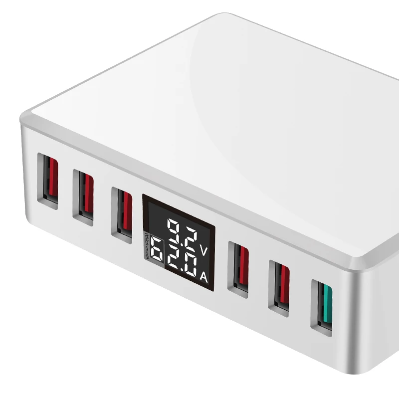 QC3.0 Смарт USB зарядное устройство светодиодный дисплей 6 зарядное устройство для быстрой зарядки для iPhone iPad samsung huawei Xiaomi Мобильный телефон