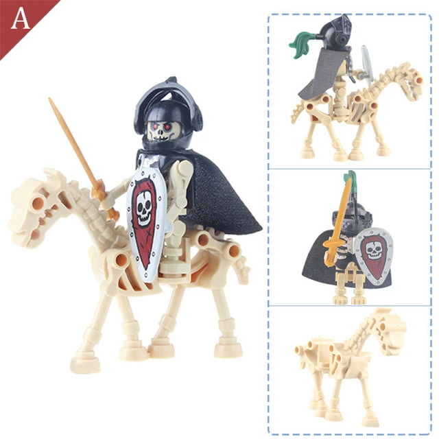 Ninja Skeleton Medieval Castle Knight Warriors Skeletons Building Blocks Strong Orcs Figures Collection Toys For Kids Gifts 6