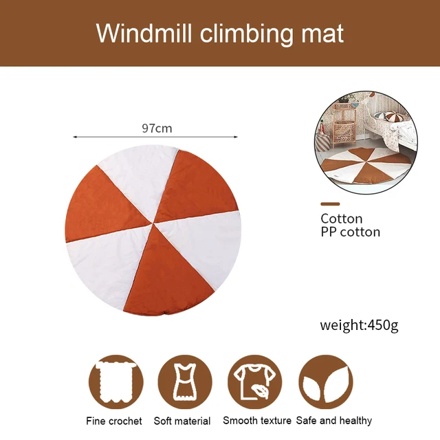 Windmill Stitching Color Baby Play Mat Children's Climbing Pad Kids Rug Baby Games Mats Blanket Activity Games Toys For Children 4