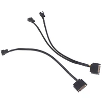 sata כבל שרוול SATA 15pin ל 2 כבלים מחברים מחשב הדרך 3pin 4pin מאוורר Power Adapter כבל מאריך חוט חוט שימושיים (4)