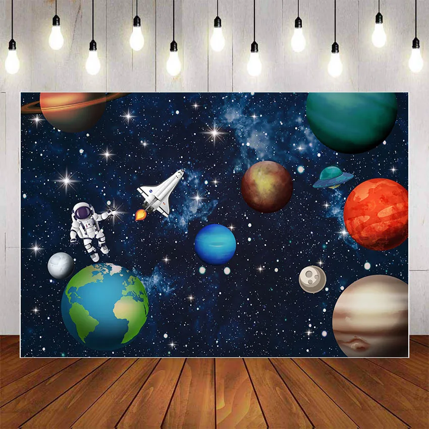 Mehofond Earth Universe Space Planet Photography Background Spaceship Astronaut Birthday Party Backdrop Photocall Photo Studio photo backdrop
