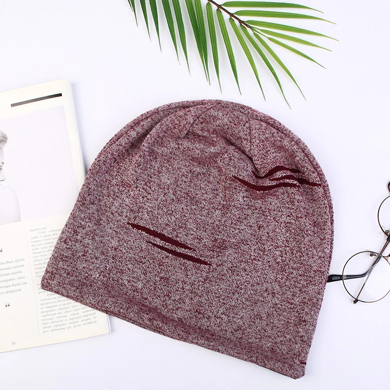 Осенне-зимняя новая Стильная однотонная шляпа вязанные шапочки Skullies cap beanie hat для мужчин и женщин 19