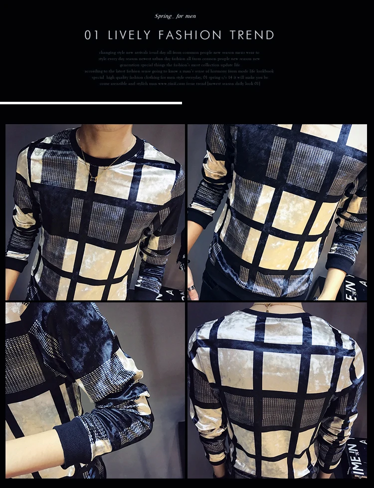 Дизайнерская футболка с принтом Homme Club Outfit, Мужская облегающая бархатная футболка с длинным рукавом и круглым вырезом, осень, роскошная мужская Велюровая футболка