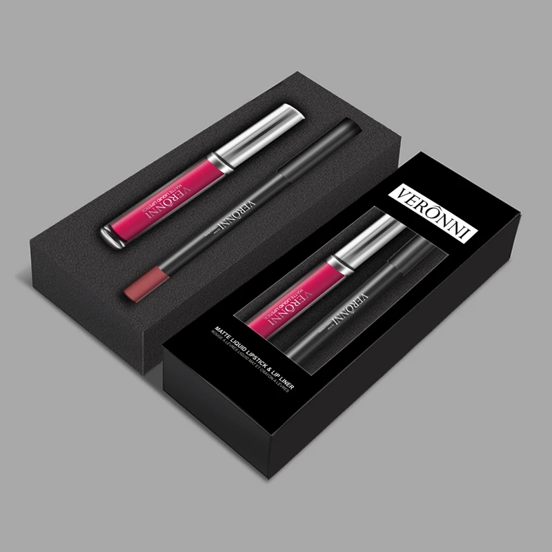 VERONNI Lip Gloss & Lipliner Set Pencil Moisturizer Long Lasting Waterproof Matte Lipstick Lip Stick Lipgloss Brand Makeup Lip VERONNI Lip Gloss & Lipliner Set Pencil Moisturizer Long Lasting Waterproof Matte Lipstick Lip Stick Lipgloss Brand Makeup Lip