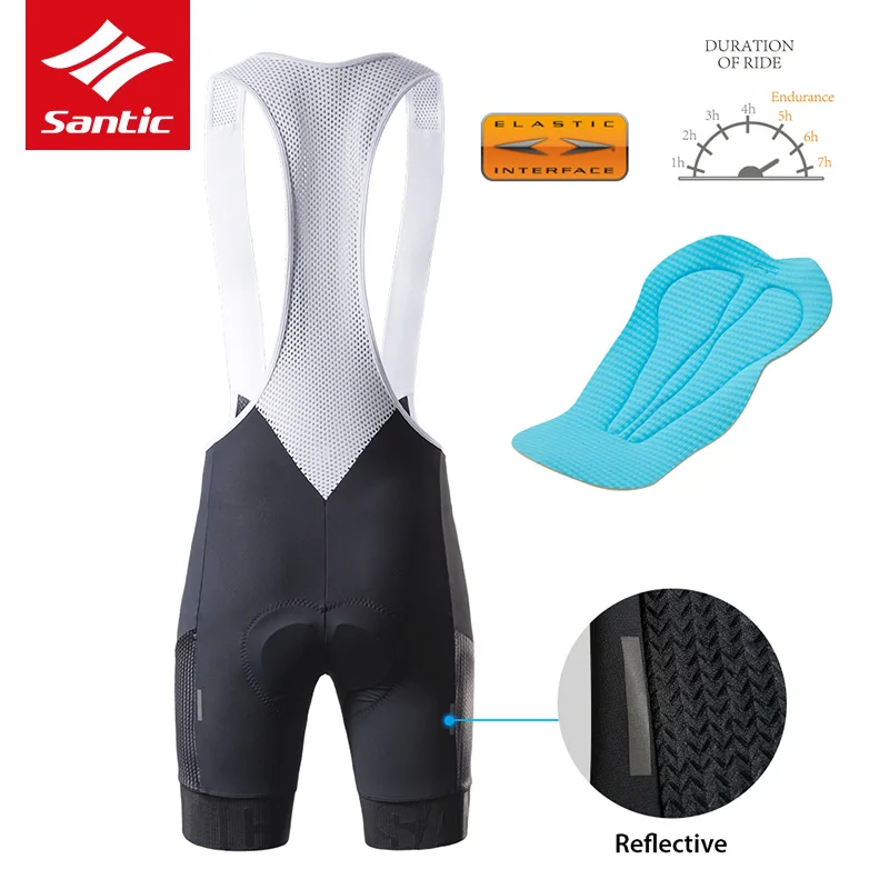 Santic PRO TEAM профессиональные гоночные мужские шорты с нагрудником дышащие MTB горный велосипед Колготки брюки гелевые мягкие велосипедные спортивные шорты с нагрудником