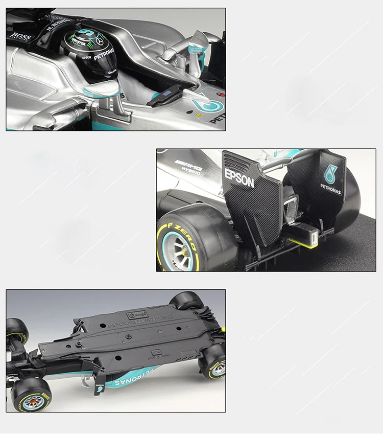 Bburago модель автомобиля 1:18 Масштаб литья под давлением F1 автомобиль металлический Formulaa 1 Mercedes Benz W07 Гибридный гоночный автомобиль сплав игрушечный автомобиль для коллекции
