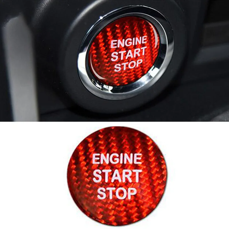 Для Toyota Camry Rav4 углеродное волокно красная кнопка запуска декоративная накладка