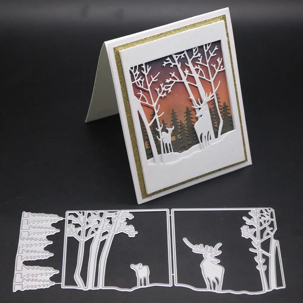 

Christmas Elk Craft Dies Metal Cutting Dies New 2019 Stencil Card Making DIY Scrapbooking Paper Embossing Cuts