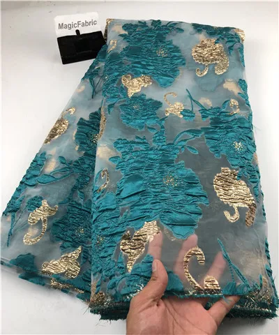 Африканская кружевная ткань высокое качество вышитая парча Кружева Французский Тюль кружевная ткань для нигерийского вечернего платья COP-003 - Цвет: As picture