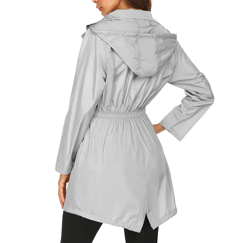 Sfit Женский легкий дождевик для женщин, водонепроницаемая куртка с капюшоном, куртка для походов на открытом воздухе, длинная дождевик для активного отдыха, дождевик