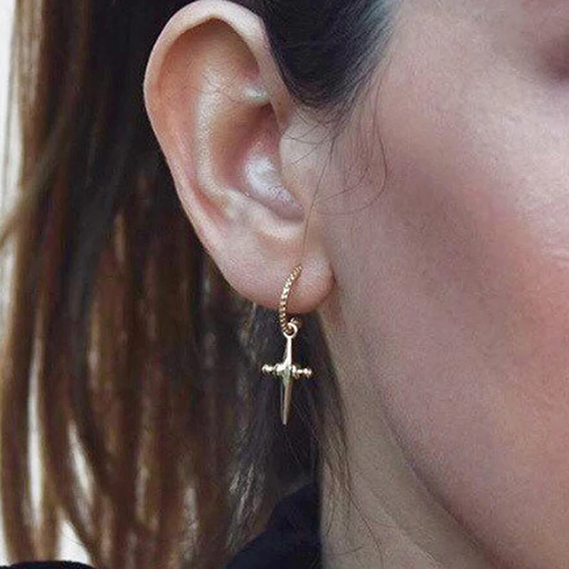 Модные серьги с золотыми крестами и буквенным принтом женские серьги-подвески в