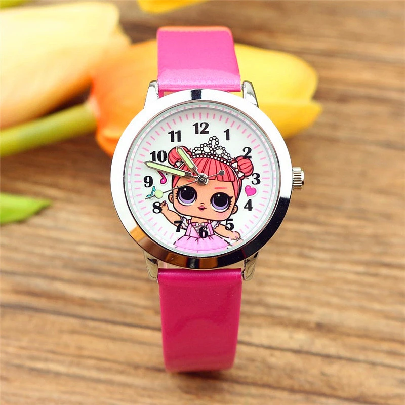 

LOL Surprises Originales Cute Pretty Girl Minnie Style Children's Watches Kids Student Girls Quartz Leather Wrist LOLs Watch