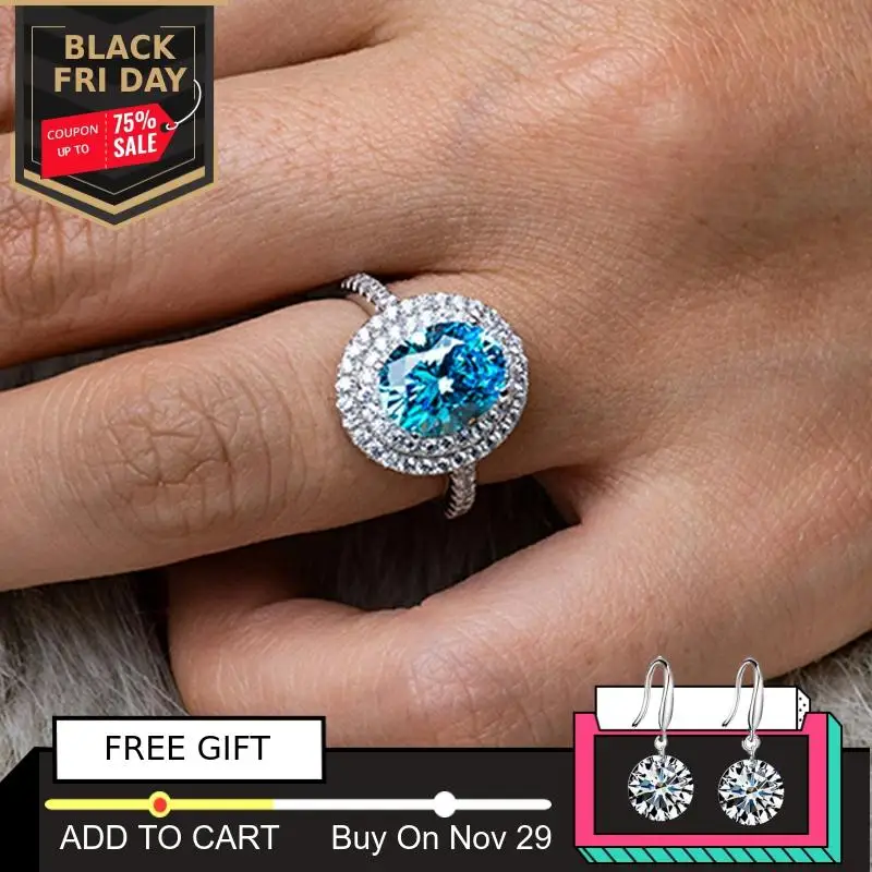 

NOT FAKE oval cut 8*10mm S925 Fine Jewelry sterling silver ring imitation diamond wedding citrine sapphire amethyst ruby