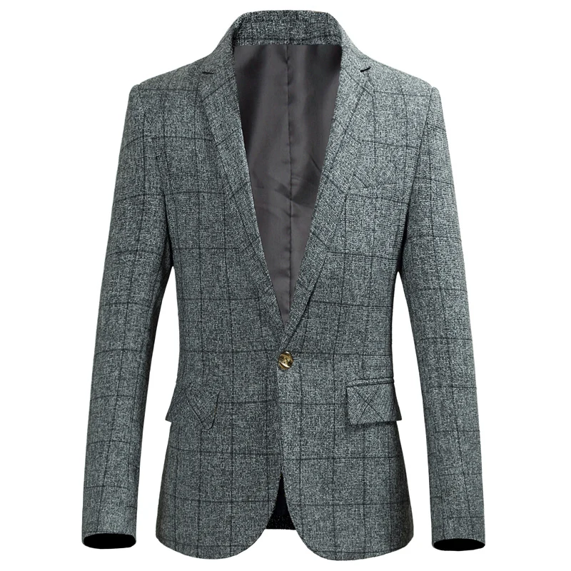 M-6XL Plaid Slim Fit Male Blazer Spring Autumn Jacket for Men Fashion Plus Size Blazer Man Business Casual Blazers Men Suits M-6XL Plaid Slim Fit Male Blazer Spring Autumn Jacket for Men Fashion Plus Size Blazer Man Business Casual Blazers Men Suits