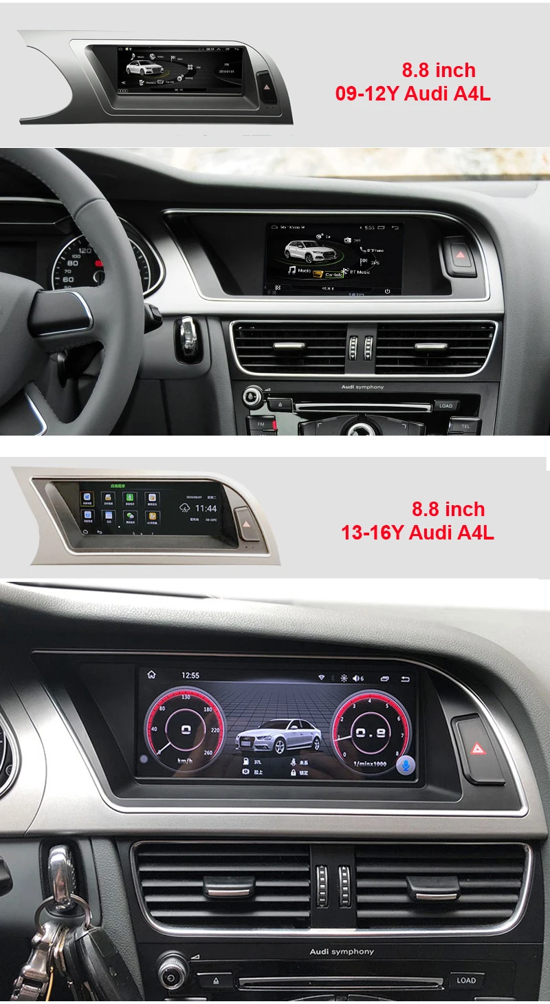 COIKA 10,2" Android 6,0 Системы автомобиль мультимедийный плеер для Audi A4 A5 2009- gps навигационная система, стереомагнитола WI-FI 4G Bluetooth ips Экран 2+ 32
