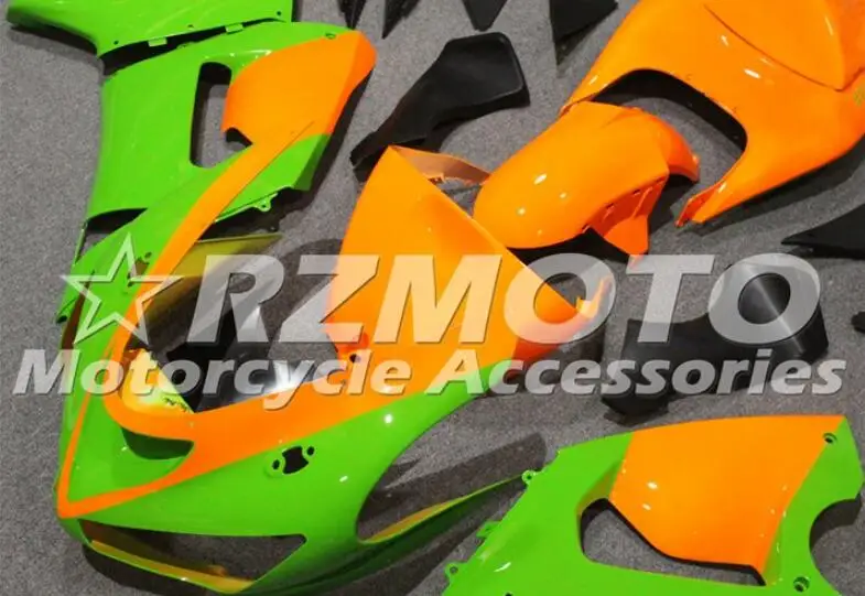 ABS мотоцикл обтекатели комплект подходит для kawasaki Ninja ZX6R 636 2005 2006 05 06 6R ZX-6R кузов оранжевый зеленый