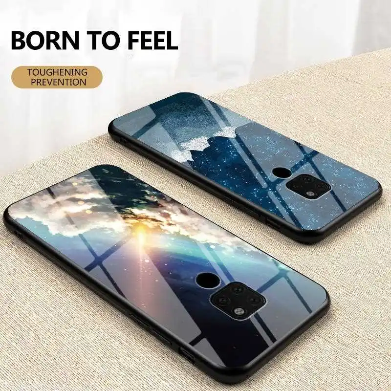 KatyChoi Starry Sky Pattern Glass 6.53&quotFor Huawei Mate 20 X Case For Pro Lite Phone Cover |