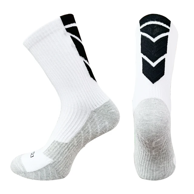 New Sports Anti Slip Soccer Socks Cotton Football Men Socks Women Baseball Rugby Socks white