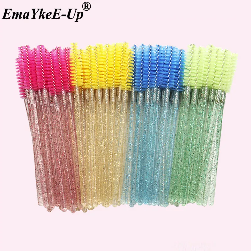 

200pcs Disposable Eyelash Brushes Mascara Wand Crystal Eye Makeup Brushes For Eyebrows/Eyelashes Lashes Extension Cosmetic Tools