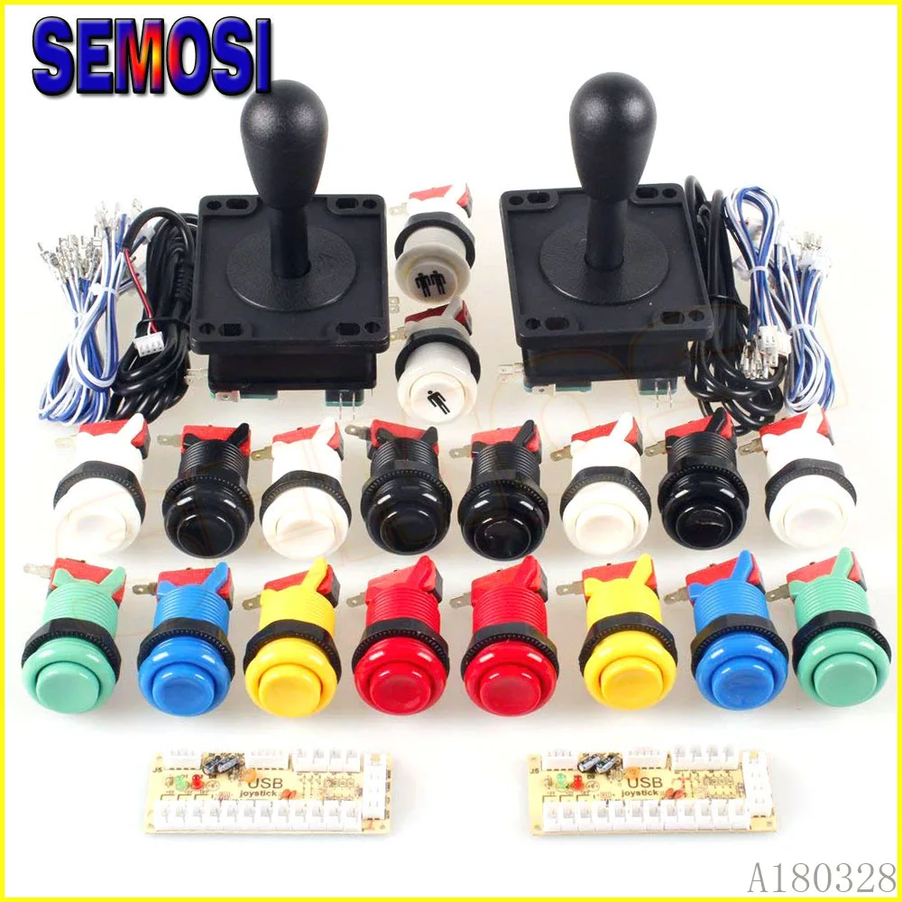 

Happ Style Arcade Joystick Button DIY Kit Zero Delay USB Encoder With Cable Wires For Arcade Console Video Game Machine