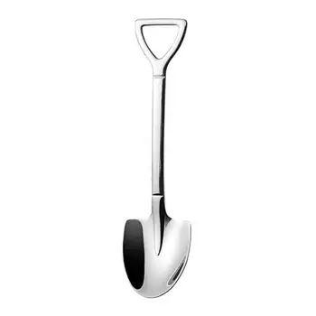 

Stainless Steel Iron Shovel Shape Dessert Spoon Food Ice Cream Candy Tea Spoon coffee Scoop Tableware Drinkware Tools
