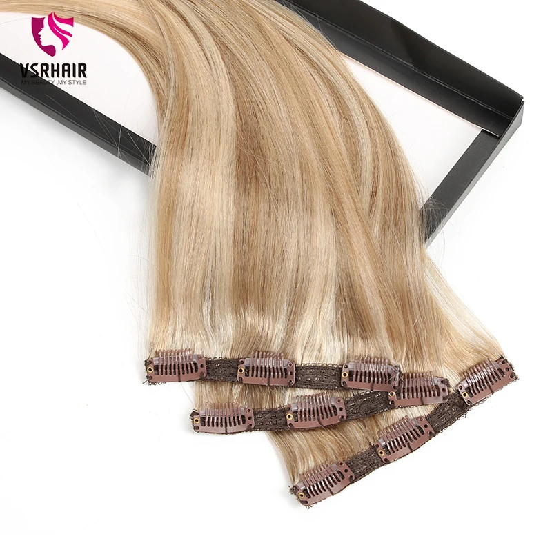 VSR Remy Human Hair 3pcs Clips Machine Made Clip In Hair Extension